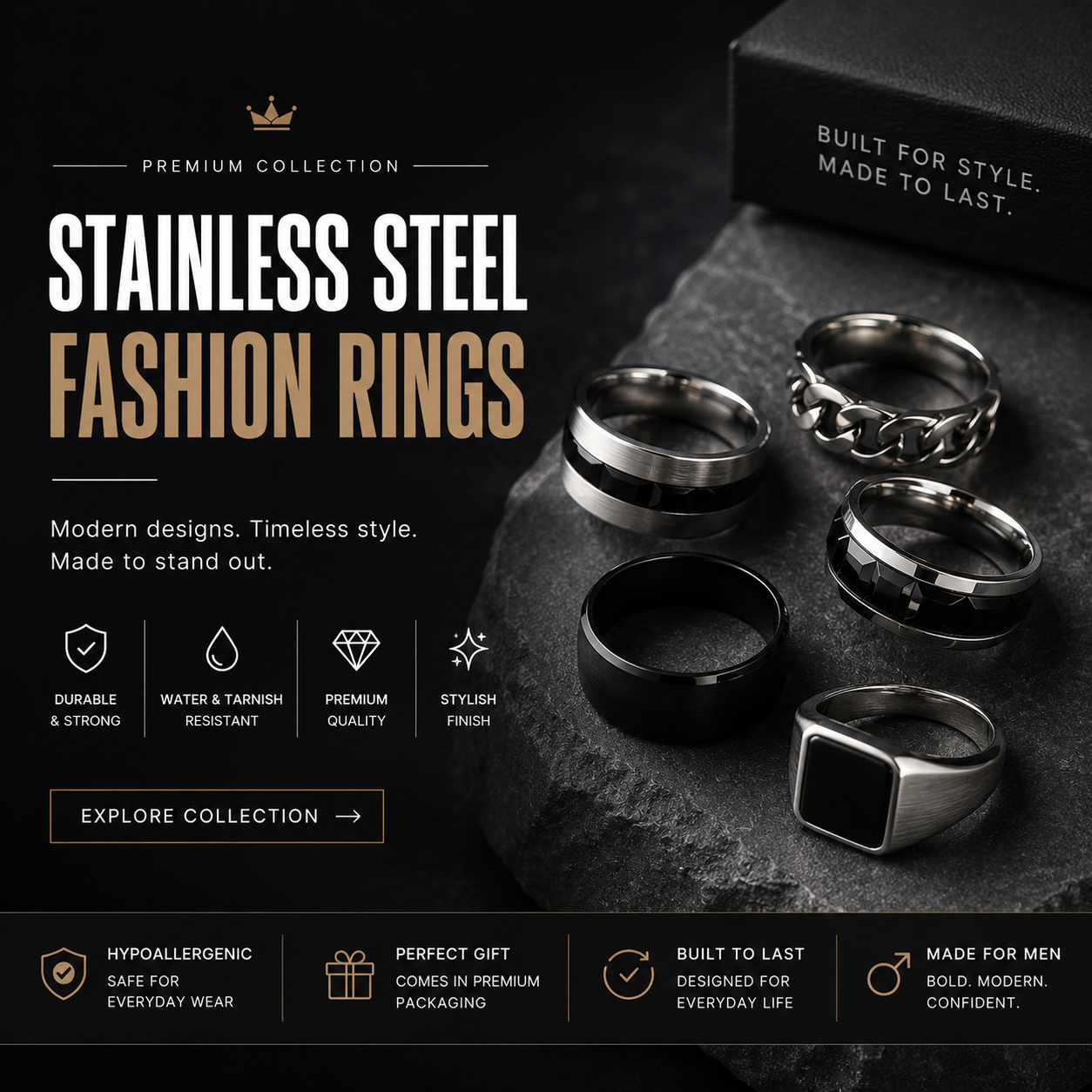 Stainless Steel Fashion Rings