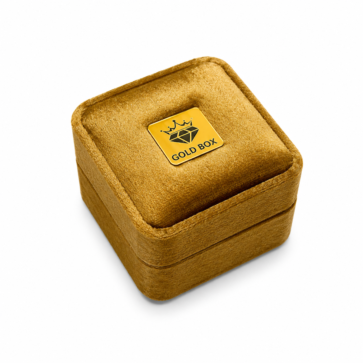 Premium Velvet Ring Box – Gold Box Gift Case