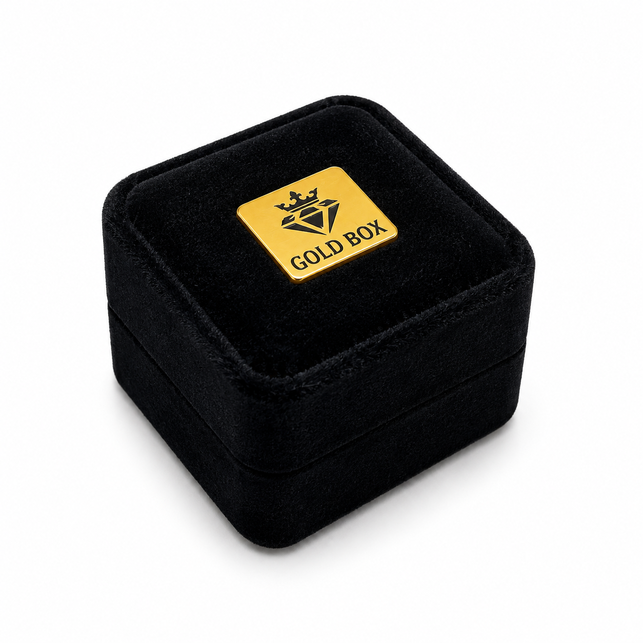 Premium Velvet Ring Box – Gold Box Gift Case