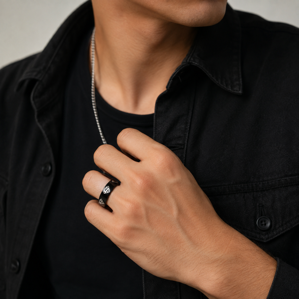 Superman Black Stainless Steel