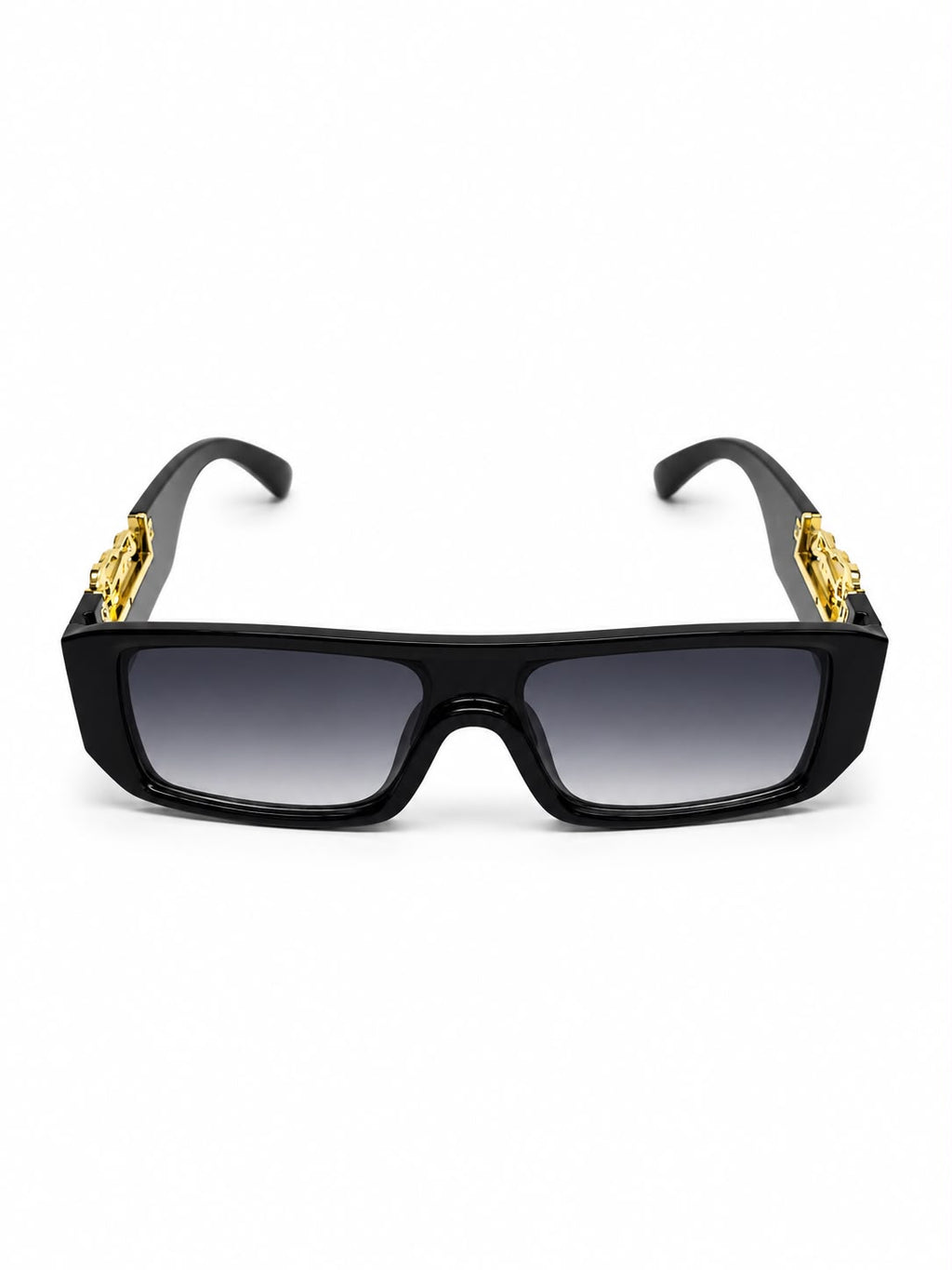 White Gold-Accent Cheetah Square Sunglasses