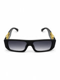 White Gold-Accent Cheetah Square Sunglasses