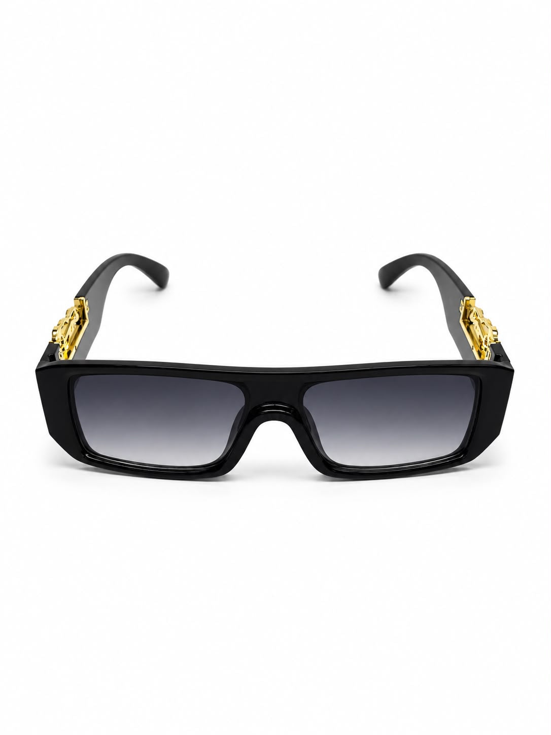 White Gold-Accent Cheetah Square Sunglasses