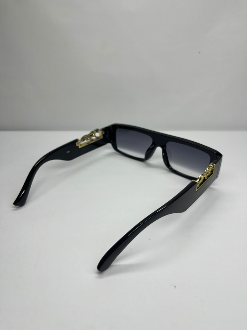 White Gold-Accent Cheetah Square Sunglasses