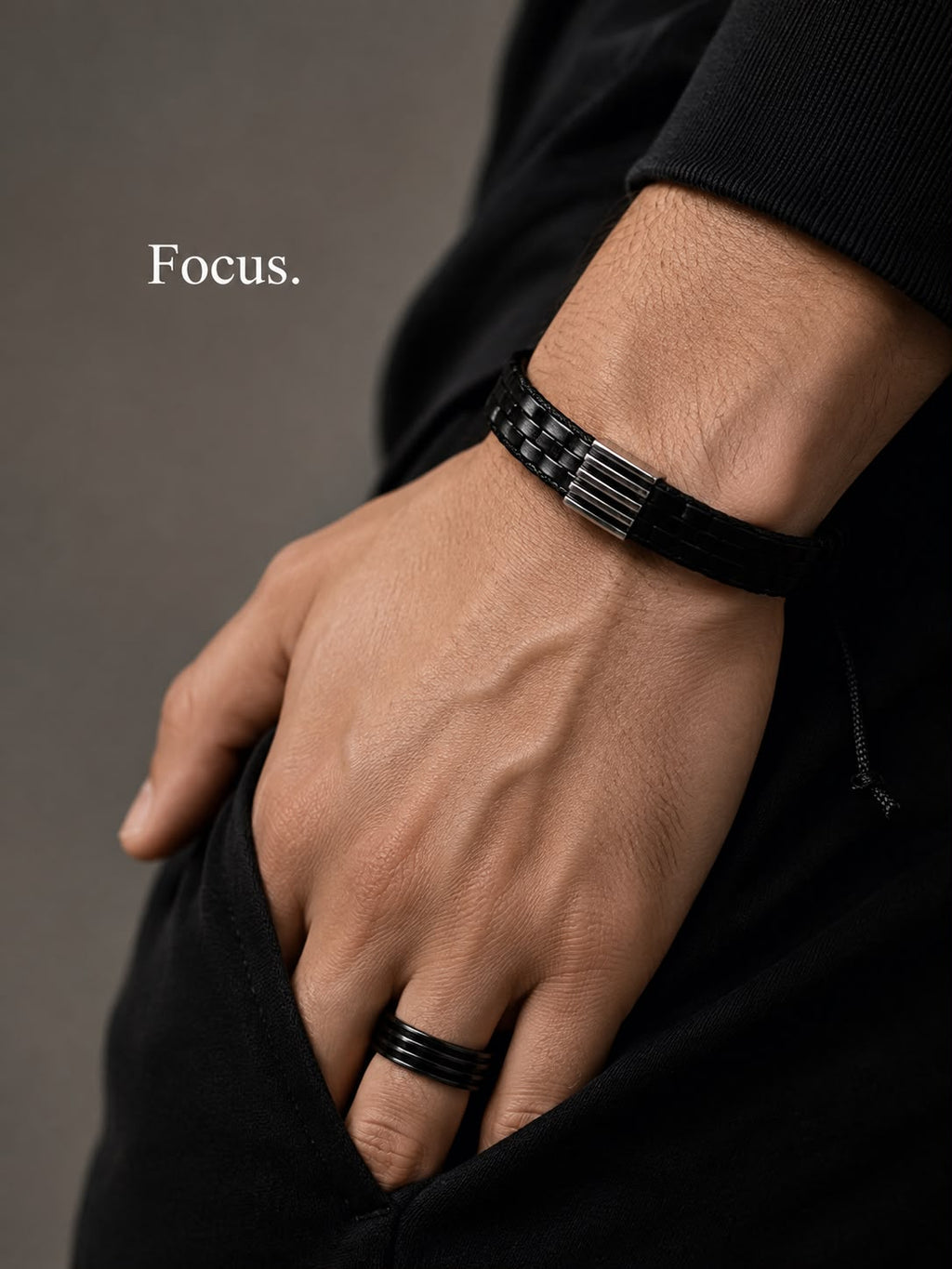 Noir Edge Men’s Bracelet & Ring Set