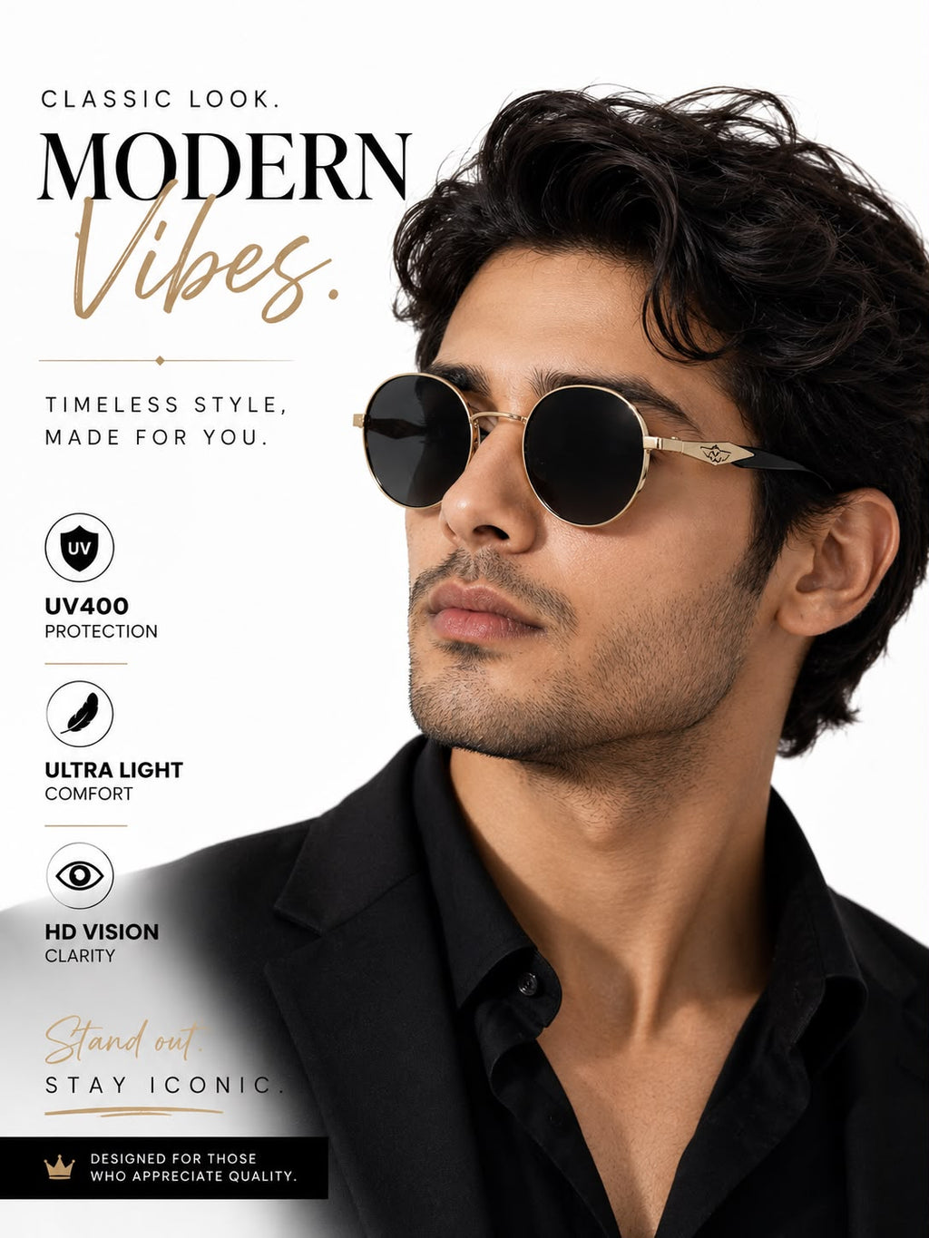 Golden Round Luxe Sunglasses