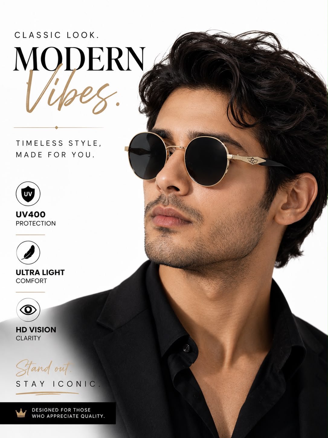 Golden Round Luxe Sunglasses