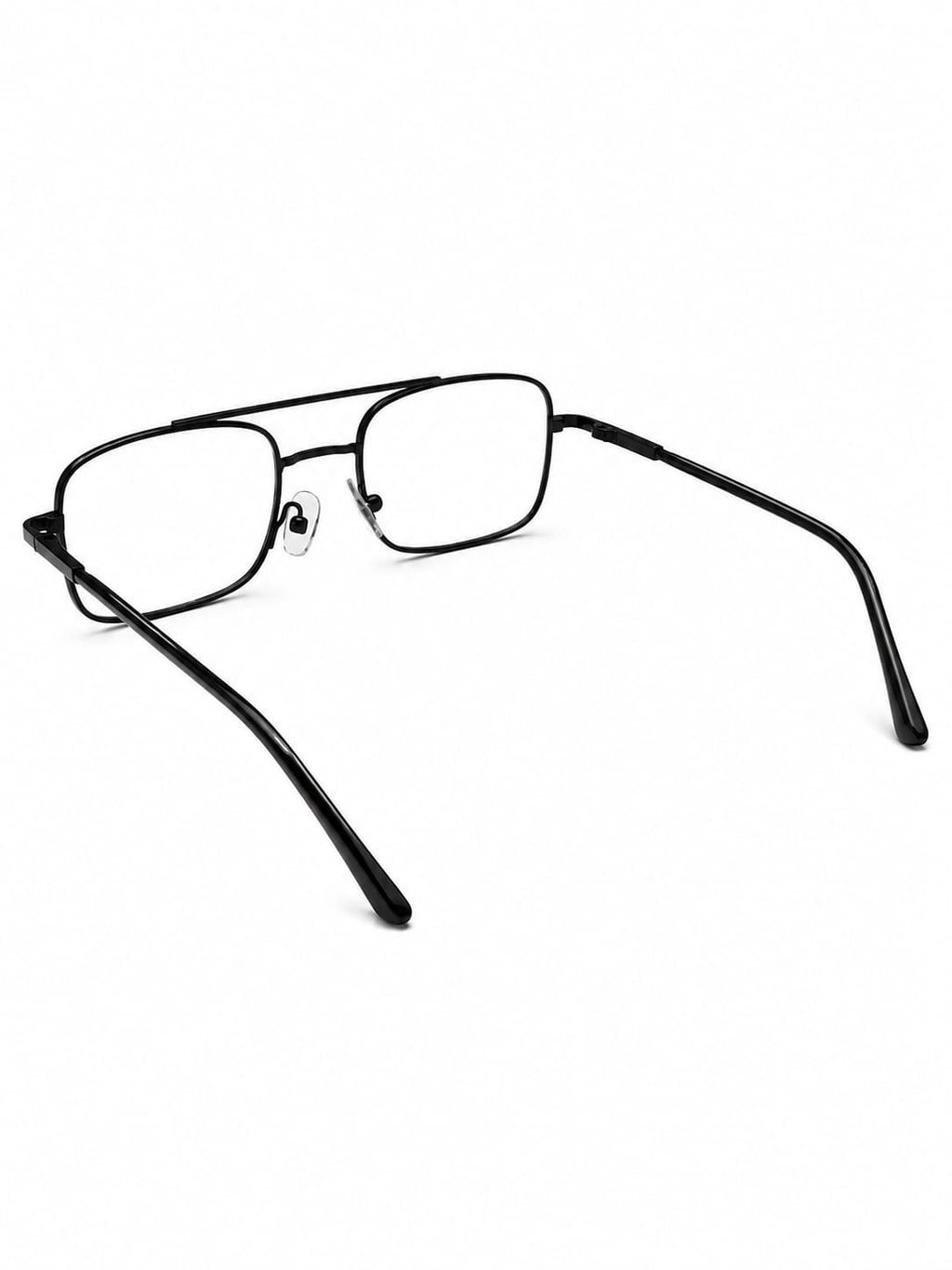 Rectangular Metal Double-Bridge Glasses ( glass lenses )