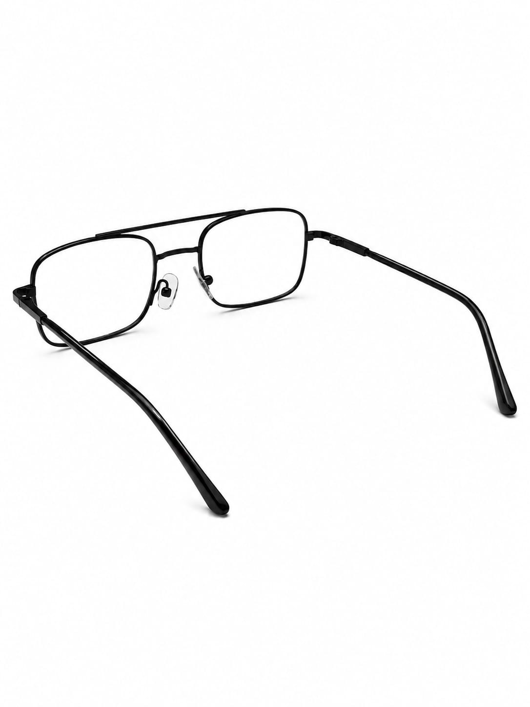 Rectangular Metal Double-Bridge Glasses ( glass lenses )