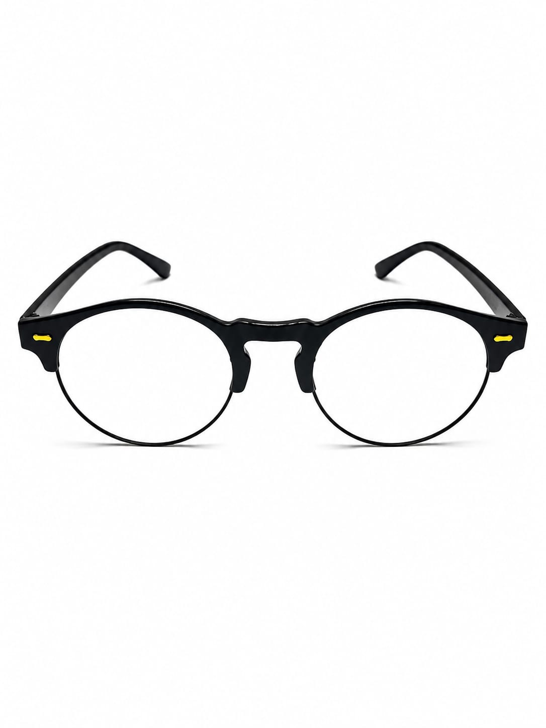 Classic Black Round Browline Glasses 🕶️