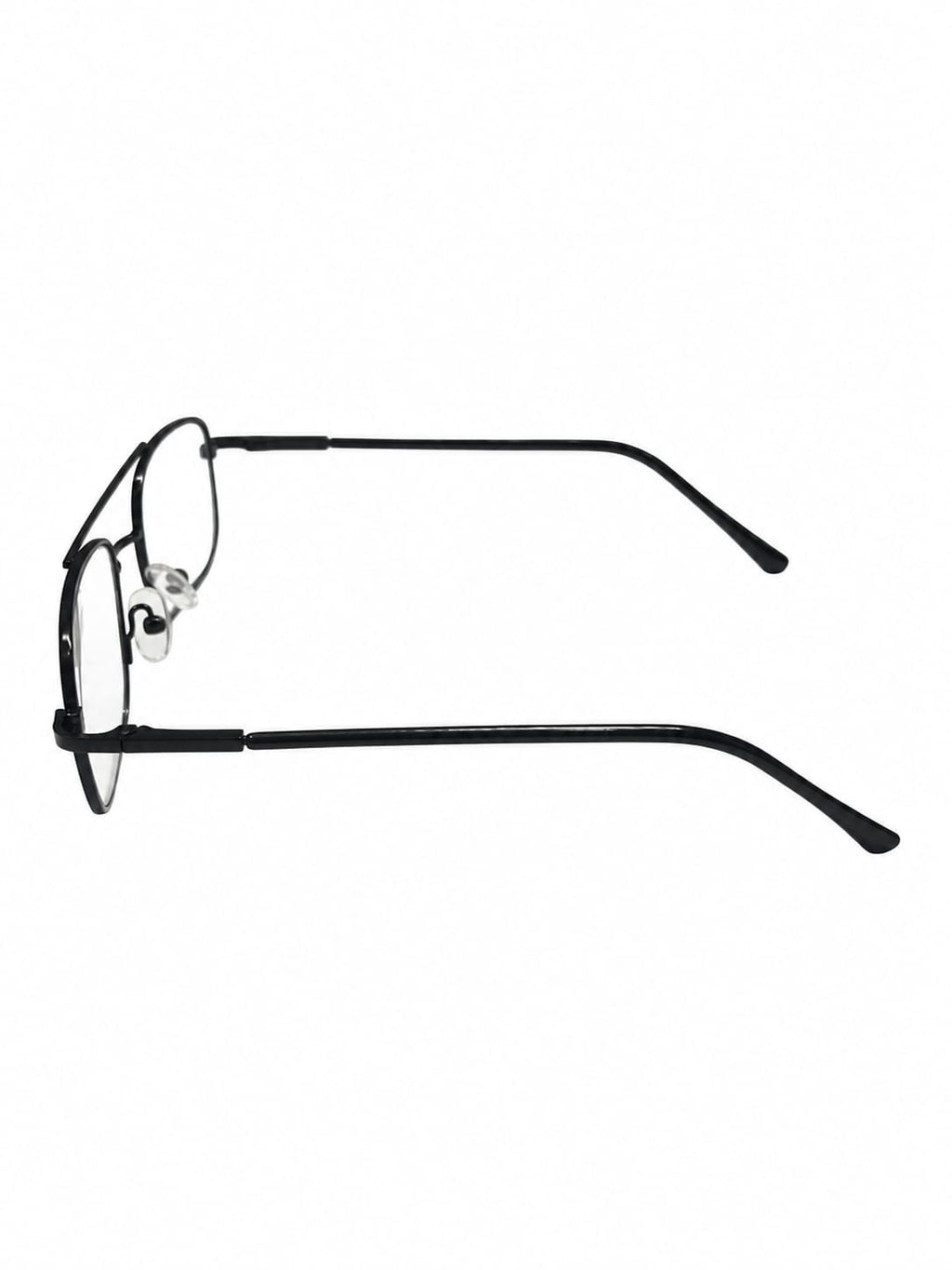 Rectangular Metal Double-Bridge Glasses ( glass lenses )