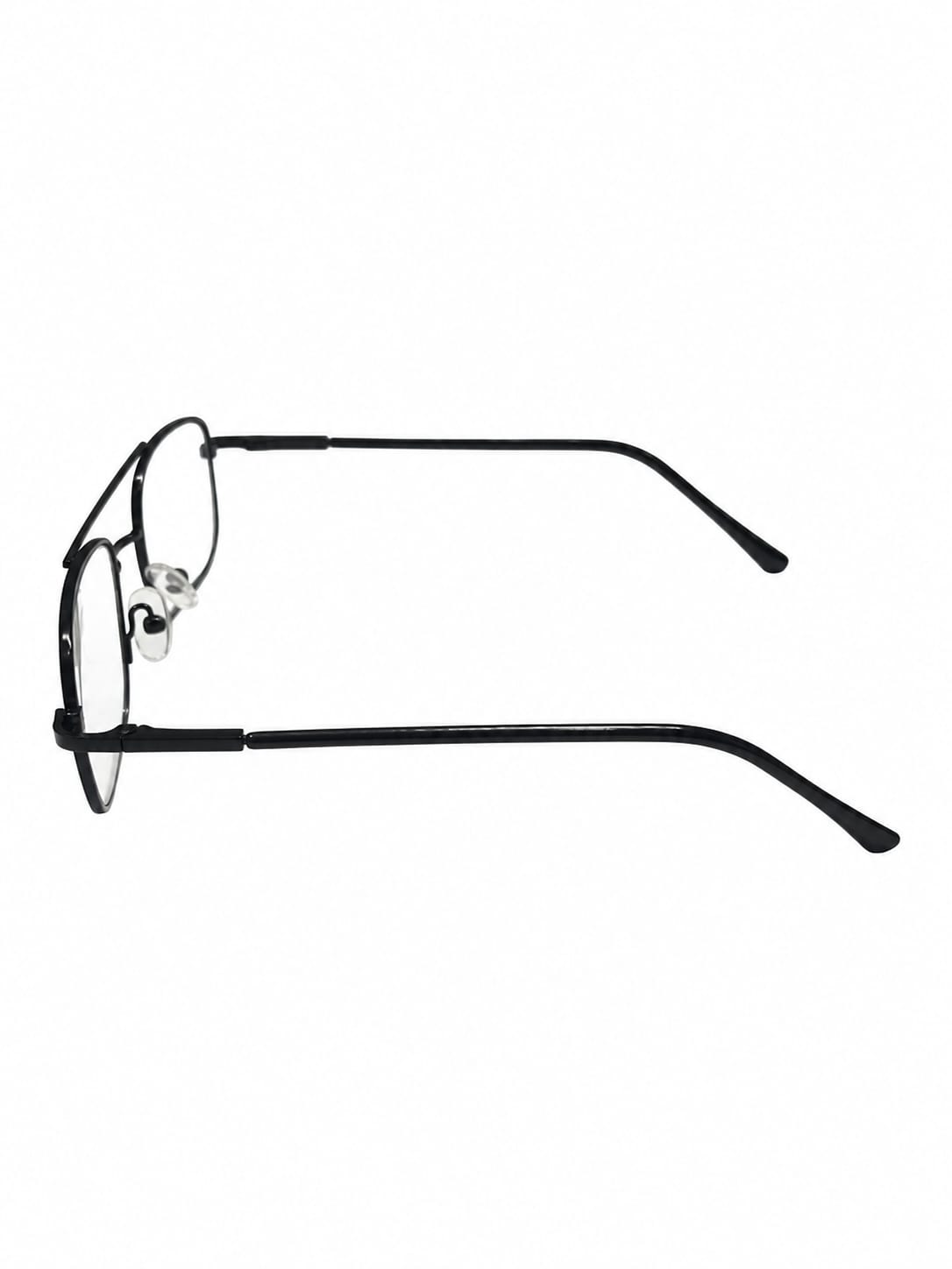 Rectangular Metal Double-Bridge Glasses ( glass lenses )