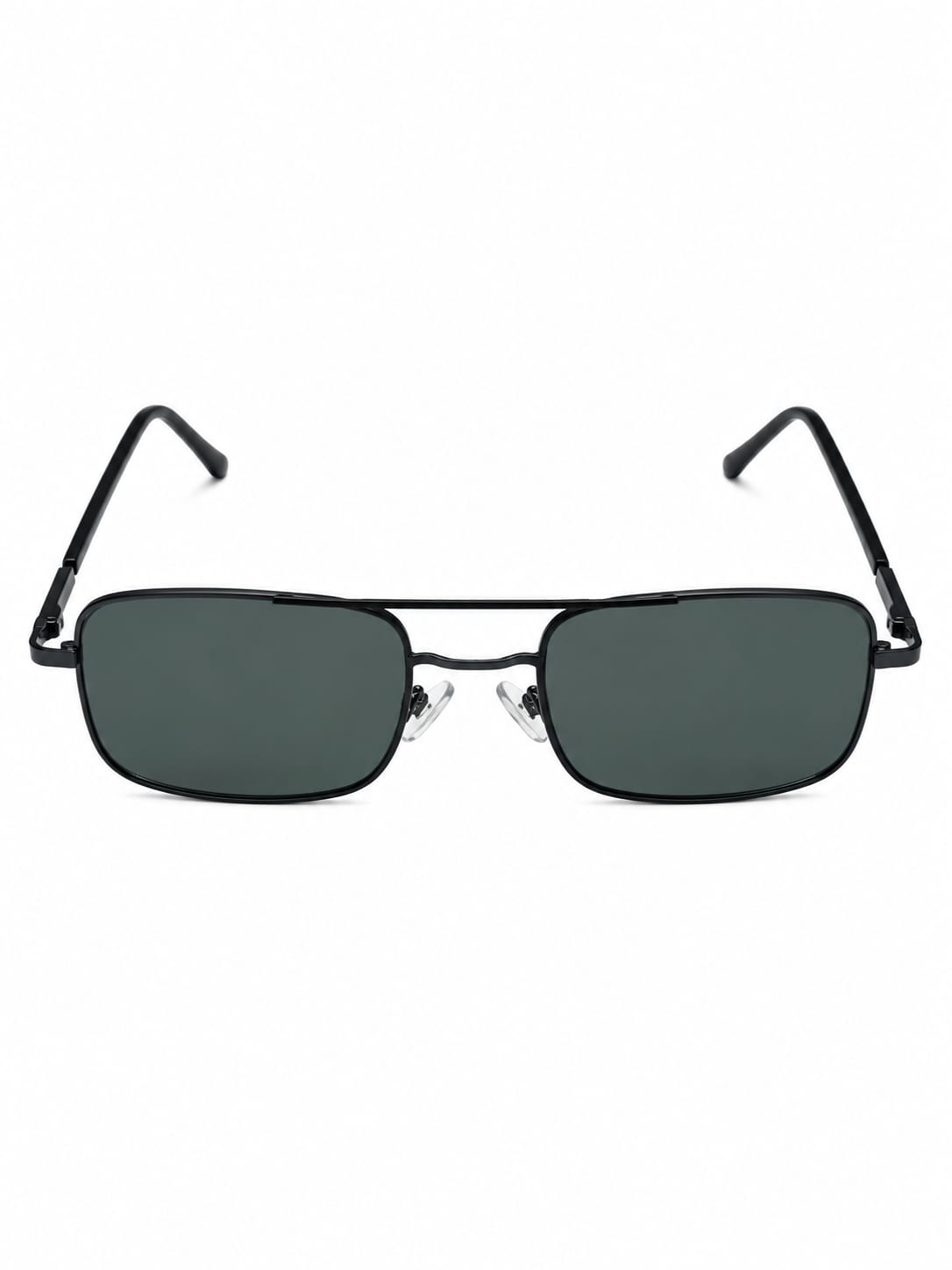 Rectangular Metal Double-Bridge Glasses ( glass lenses )